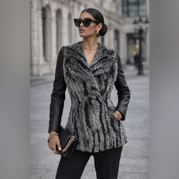 Danier Jackets & Blazers - Danier 2-in-1 Genuine Leather Jacket / Faux Fur Vest — Size XXS
